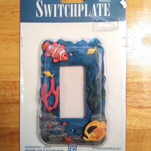 New Vintage Figi Handpainted Ocean Scene Switchplate - 1999 - from Sea World
